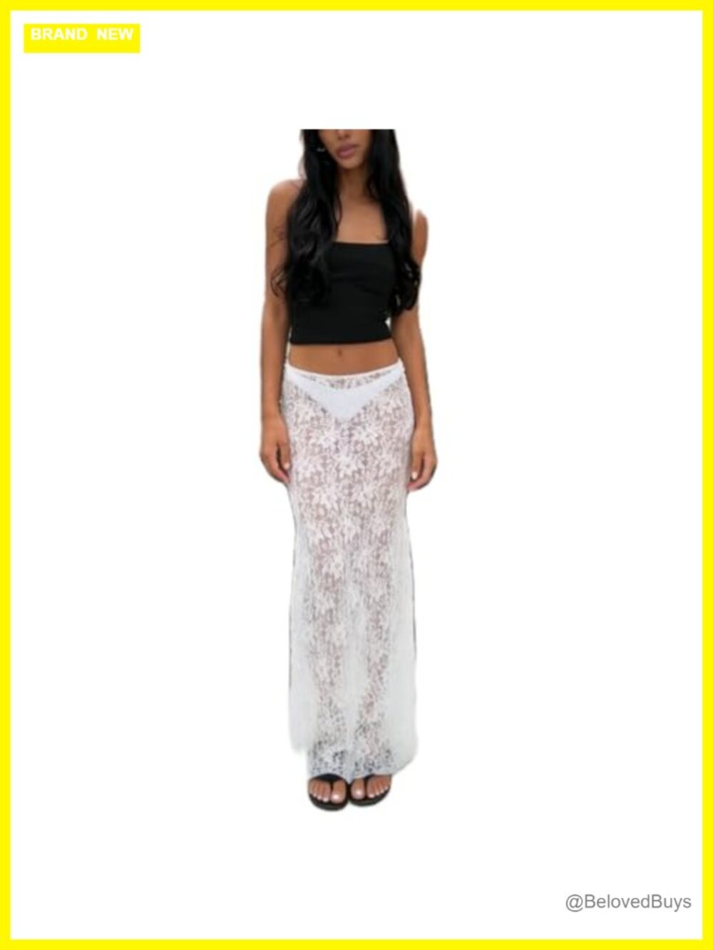 Women Lace Satin High Waist A-Line Midi Skirt Summer Elegant Party